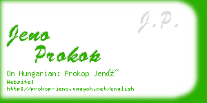 jeno prokop business card